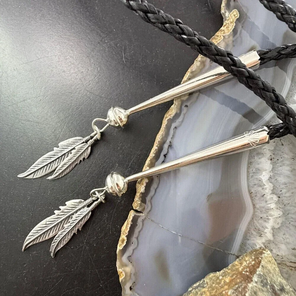 Sterling Silver Southwestern Style Oval Large Maligano Jasper Bolo Tie For Men